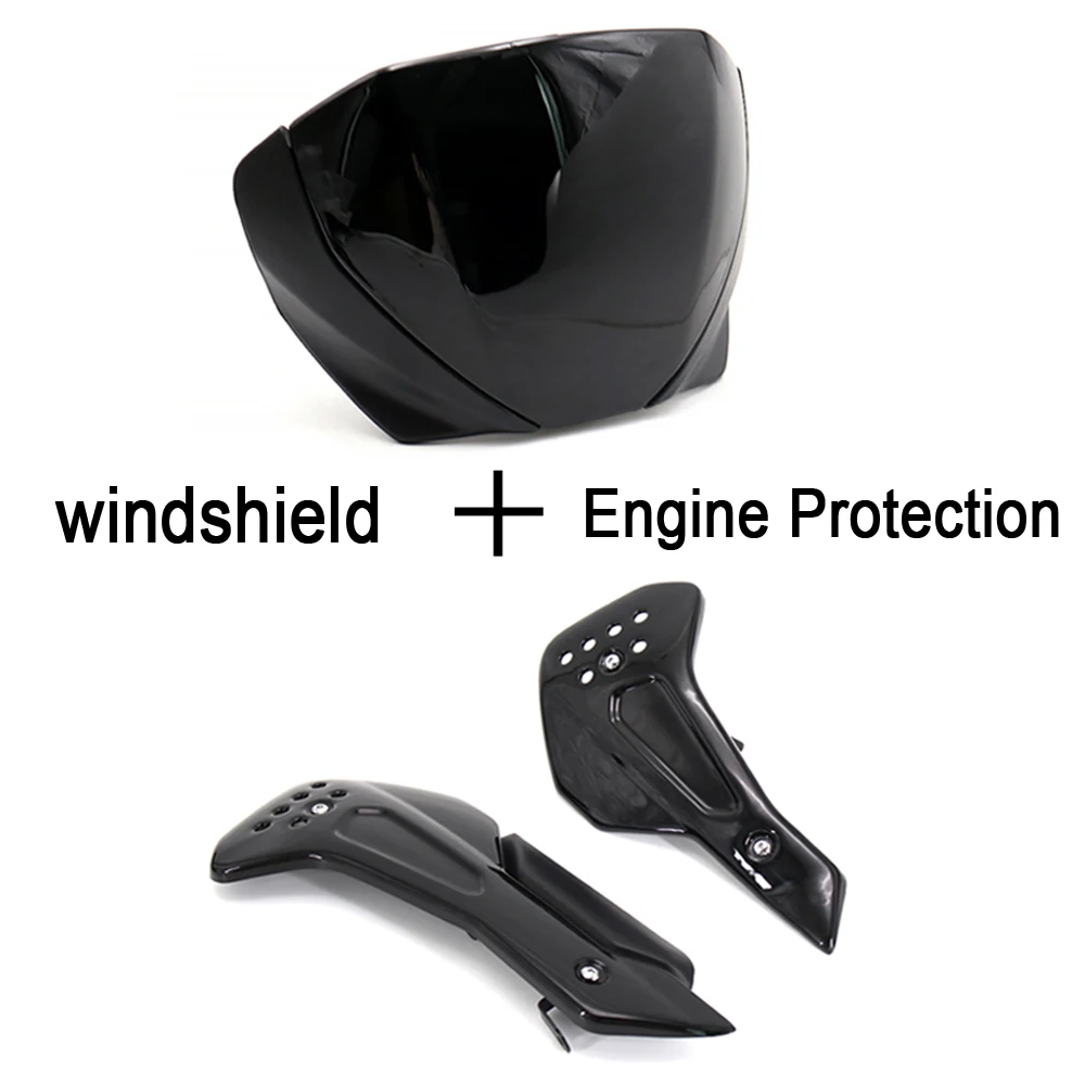 2021 For Trident 660 Motorcycle Parts Windshield Windscreen Deflector And Side Engine Belly Protection Plates Lower Fairing image 3