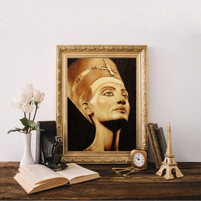 Egypt Queen Nefertiti Portrait Vintage Poster Canvas Art Prints Sepia Wall Art Picture Painting for Living Room Home Wall Decor