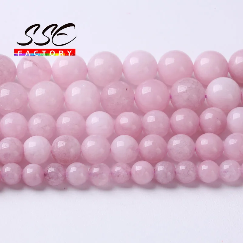 Whlolesale Naturalne koraliki Kunzite Okrągłe luźne koraliki dystansowe do tworzenia biżuterii 6 8 10mm DIY Bransoletki Naszyjniki Akcesoria — zdjęcie 3