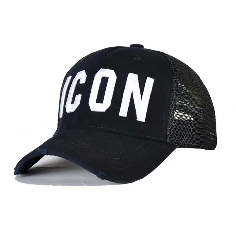 DSQICOND2-DSQ Mesh Boné de beisebol para homens e mulheres, bordado ICON Letters, Dad Hat, Hip Hop Trucker Cap, Verão