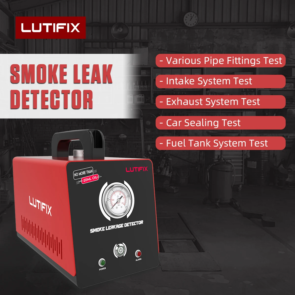 LUTIFIX SM100 Leakage Locator for Cars Pipe System Leak Detection Analyzer Diagnostic Smoke Pipe Smoke Machine PK AUTOOL SDT205