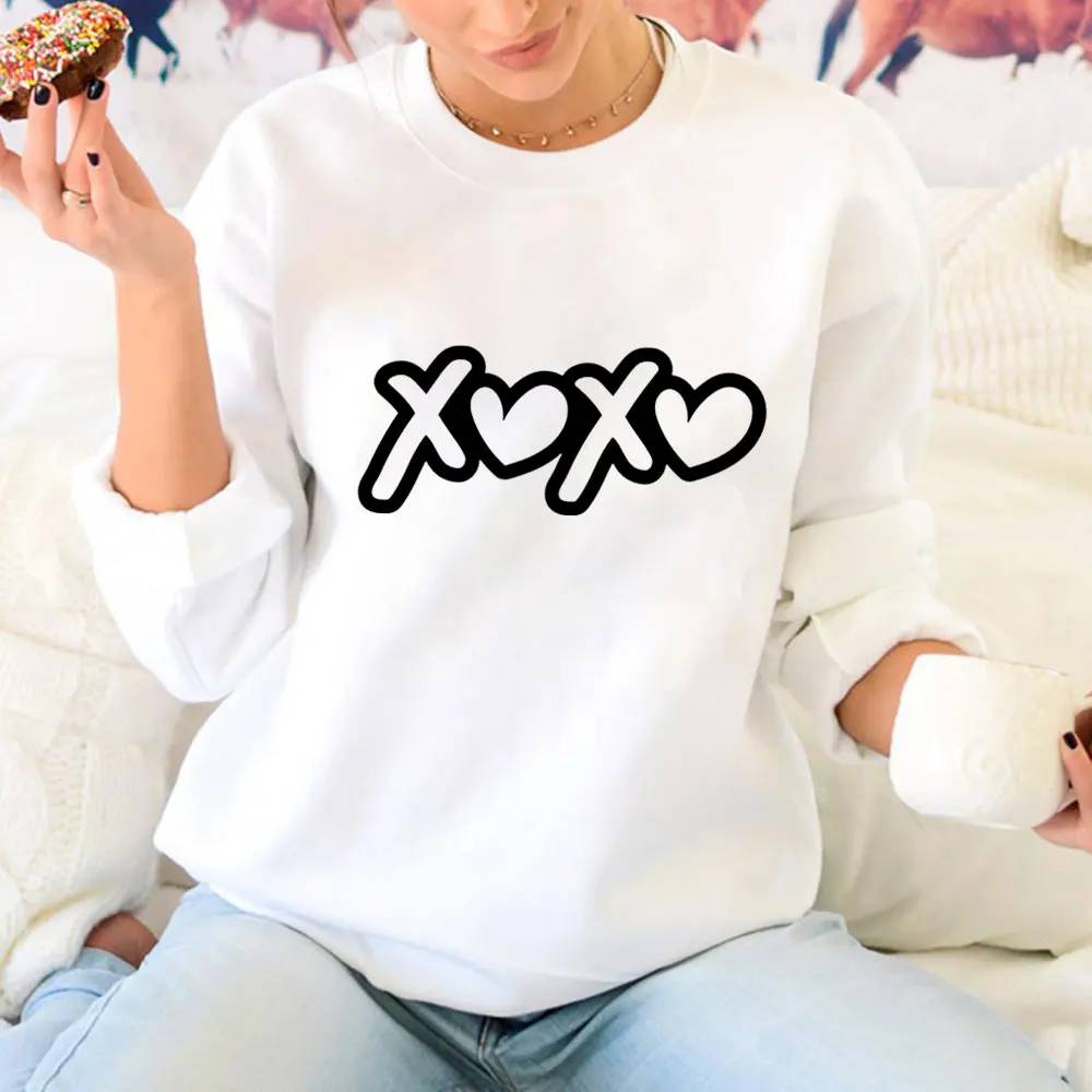 

XOXO New Arrival Valentine's Day Sweatshirt 100%Cotton Women's Funny Spring Casual Long Sleeve Top Valentine's Day Gift