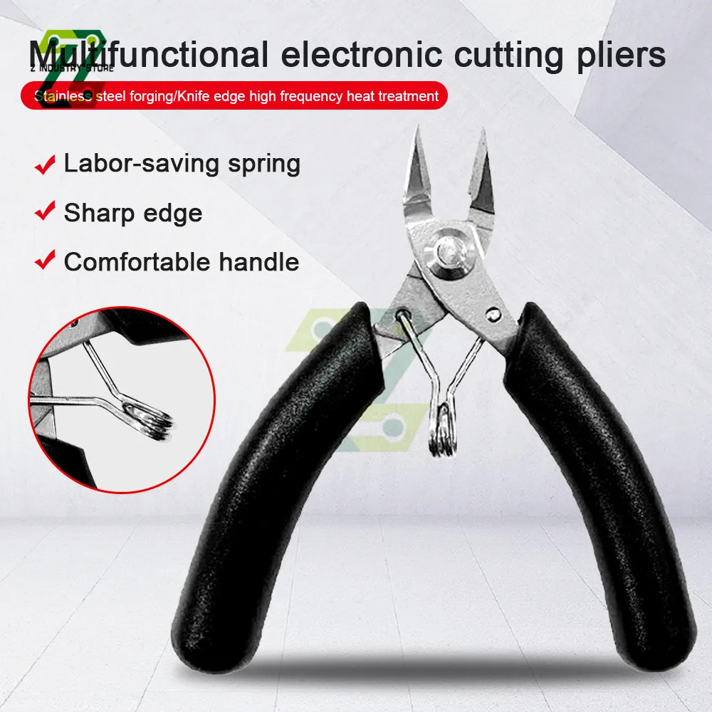 Mini Diagonal Pliers 4 Inch Stainless Needle Nose Pliers Small Soft Cutting Electronic Scissors Wire Cutters Hand Tools