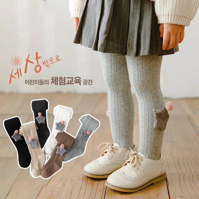 Spring And Autumn Children's Pantyhose New Cotton Stretch Five-Pointed Star Girl Baby Bottoming Socks