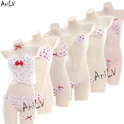 AniLV Sweetheart Strawberry Series Swimsuit Beach Bikini Costume Anime Cute Girl Pajamas Lingerie Uniform Set Cosplay