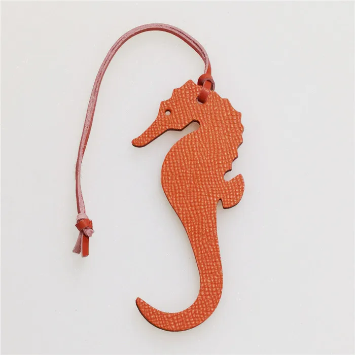 Genuine Leather Cut Animals Seahorse Palm Camel Seahorse Deer Butterfly Keychain Backpack Pendant Animal Women Bag Charm