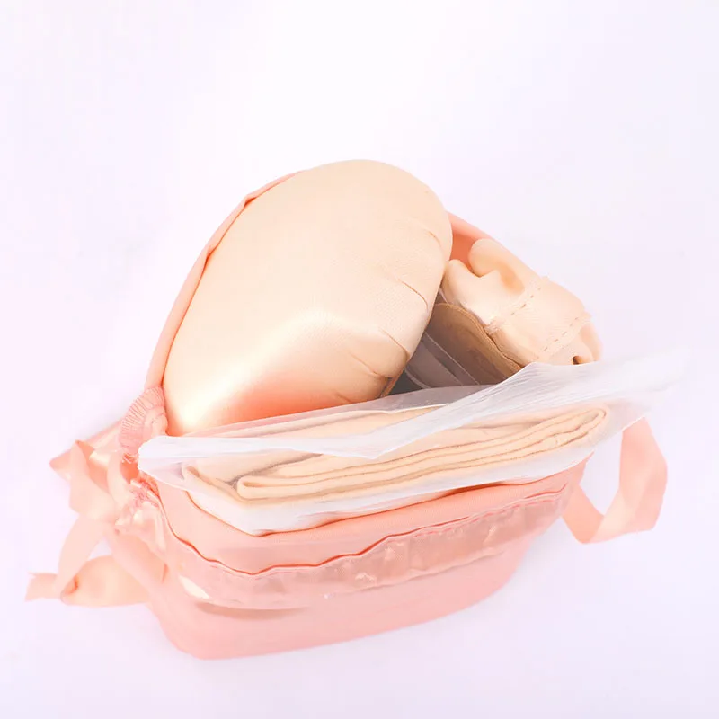 Drawstring ballet pointe sapatos sacos de cetim dança chinelos sacos rosa acessório para meninas