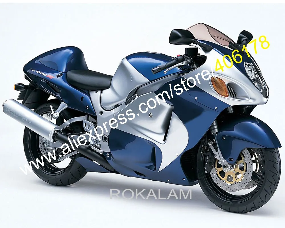 

Blue Silver Fairings Kit For Suzuki GSXR 1300 GSX-R1300 99-07 GSXR1300 1999-2007 Bike Parts (Injection molding)