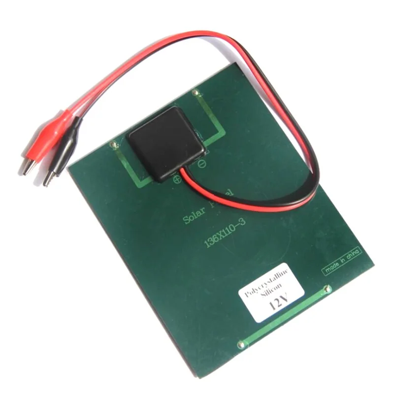 12V 2W Polycrystalline Silicon Panel Solar Panel + Tiger Clip Solar Toy Panel