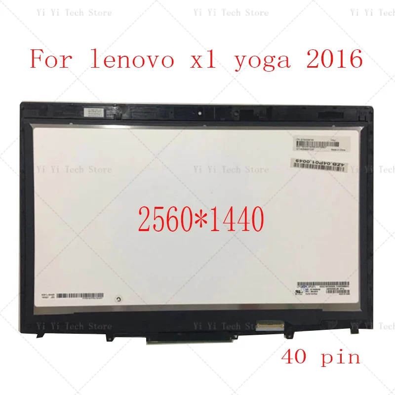 

14" 20FQ 20FR WQHD LCD LED Display Touch Screen Digitizer Assembly For Lenovo X1 Yoga 1st Gen 2560*1440 2016 year