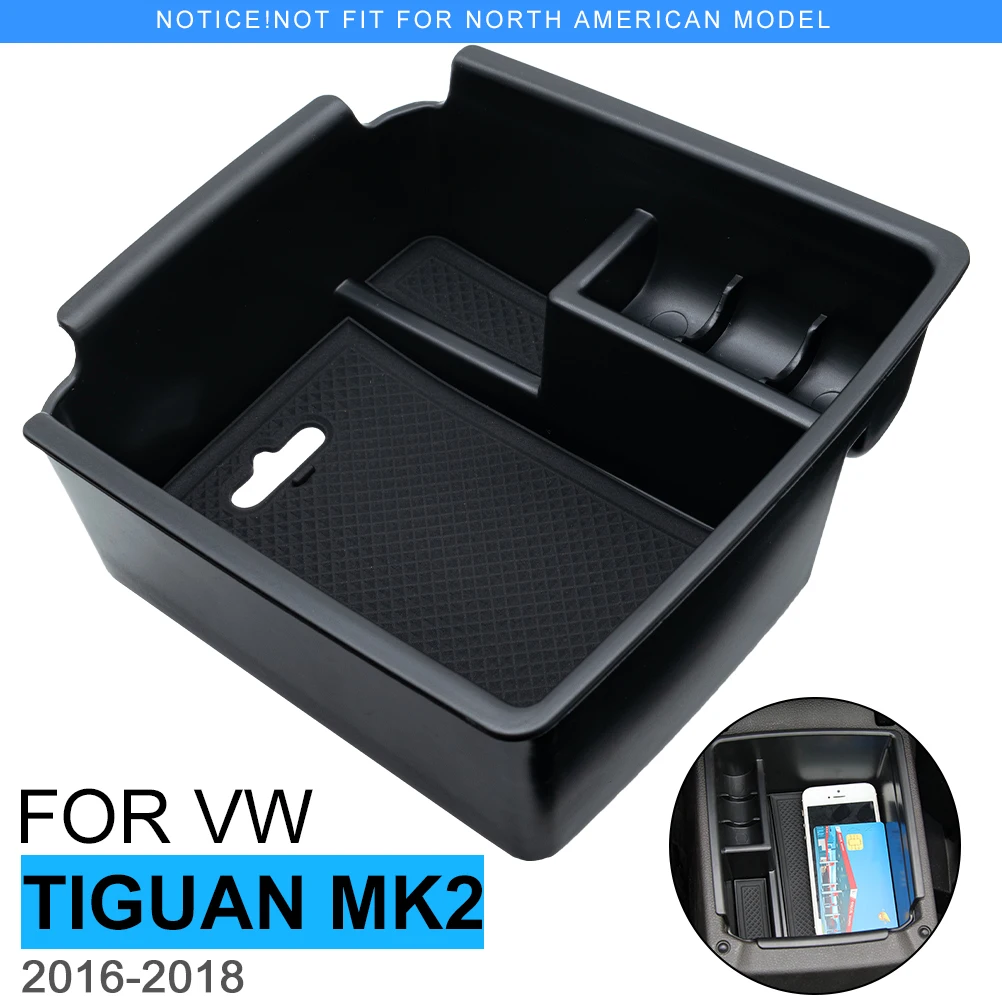 

For VW Volkswagen Tiguan Mk2 Armrest Central Console Storage Box Container Glove Tray Car Accessories Parts 2016 2017 2018