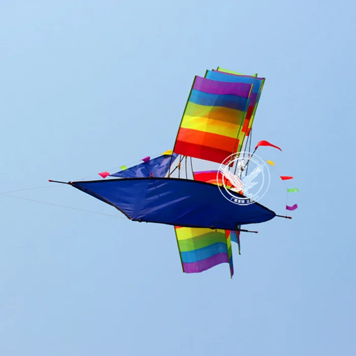 Aquilone volante per barche a vela 3D a linea singola all'aperto per regali per bambini e adulti rainbow ship toys attività di gioco