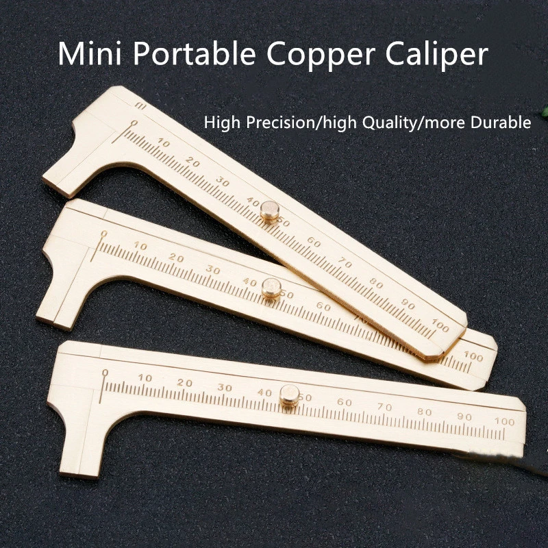 

0-100mm Mini Small Copper Caliper Digital Caliper High-precision Single Scale Measuring Ruler Tool with Holster