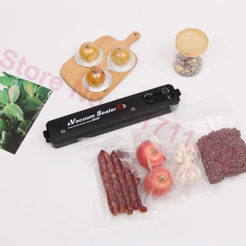 Household Small Vacuum Sealer Packaging Machine 220V/110V Vacuum Food Sealing with 10 Vacuum Sealer Bags for Food Storage