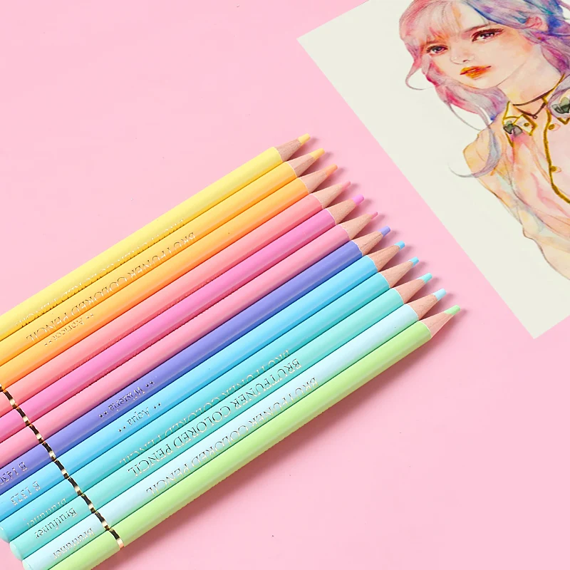 Brutfuner Macaron 12/24/50/72 Farben Professionelle Pastell Öl Buntstifte Färbung Zeichnung Bleistifte Candy Farbe Bleistift Liefert – Detail 17
