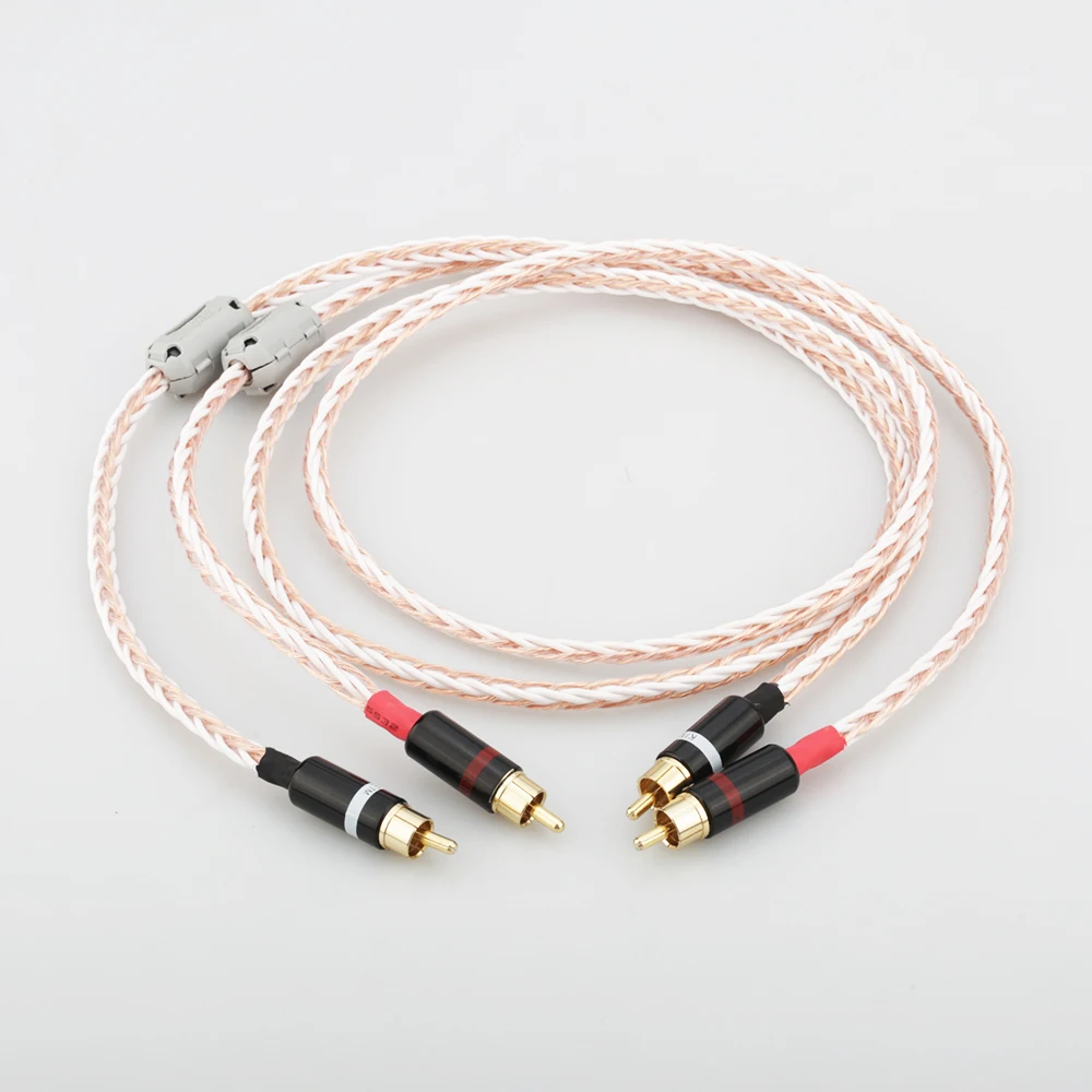 

High Quality Pair Audiocrast RCA to RCA Cable Hi-end HIFI OFC pure copper silver mixed Audio Wire Cord analogue RCA Cable