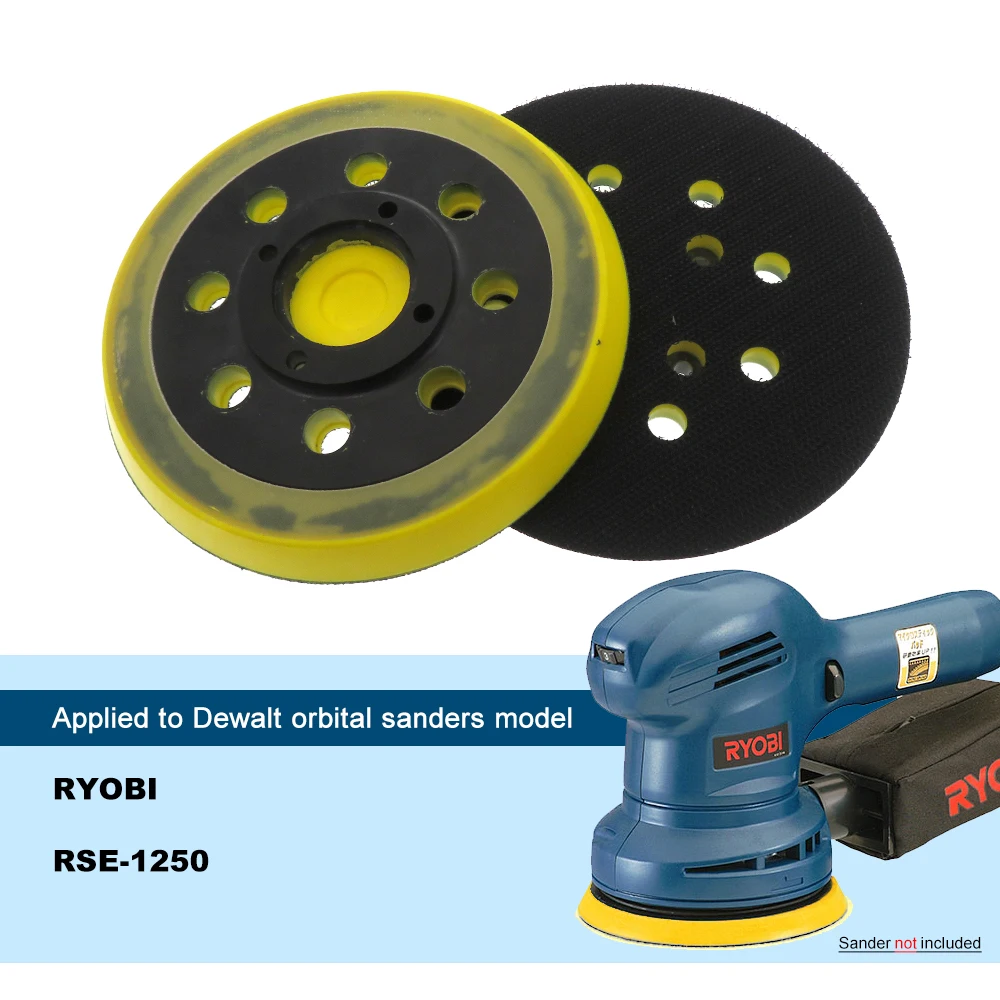 Platorello abrasivo a 8 fori da 5 pollici piastra di supporto a strappo per strumenti Sandin RYOBI RSE 1250 levigatrice orbitale casuale smerigliatrice utensili abrasivi