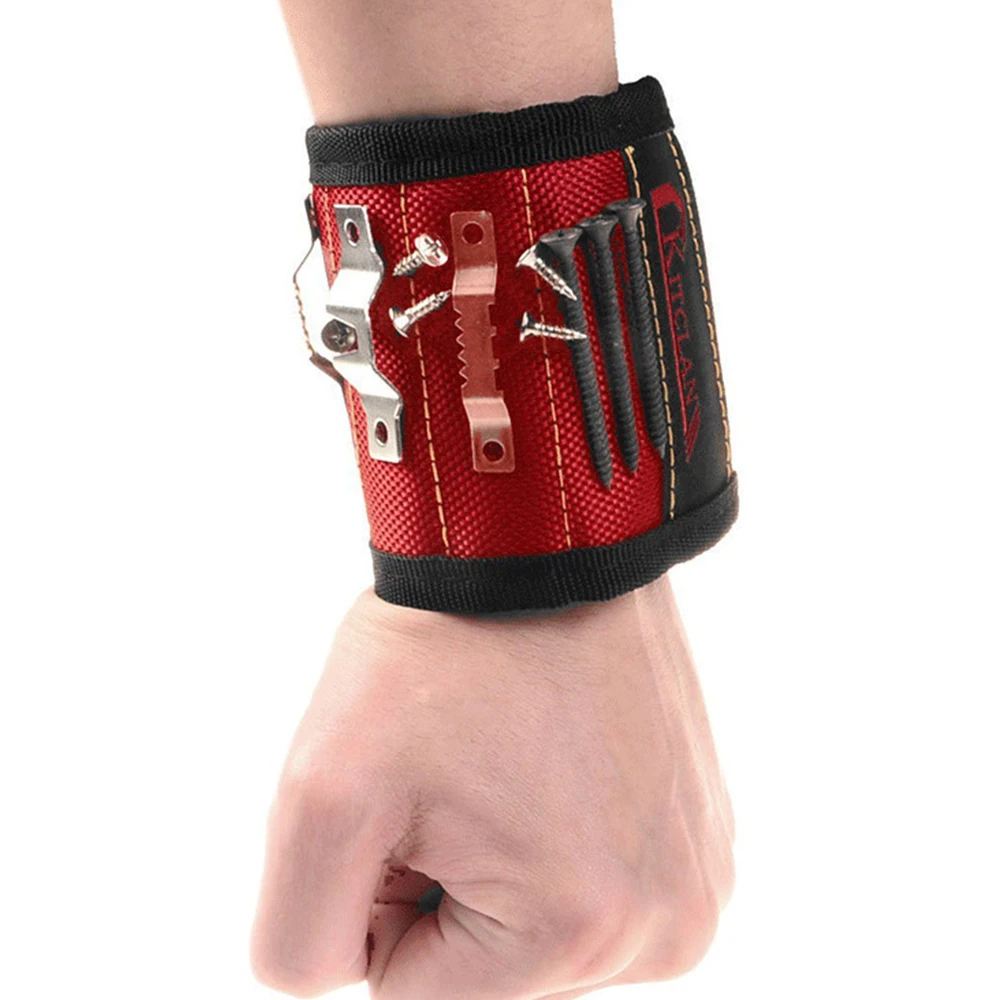 6pcs Magnets Magnetic Wristband Portable Tool Bag Electrician Tool Kit Screw Repair Tool Belt Kit Organizer Storage