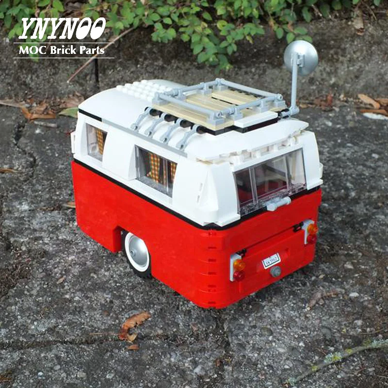 899Pcs/lot MOC- Caravan Camping Trailer for 10220 T1 Bus Building Blocks Car Model Bricks Bus DIY Toys For Children Gifts