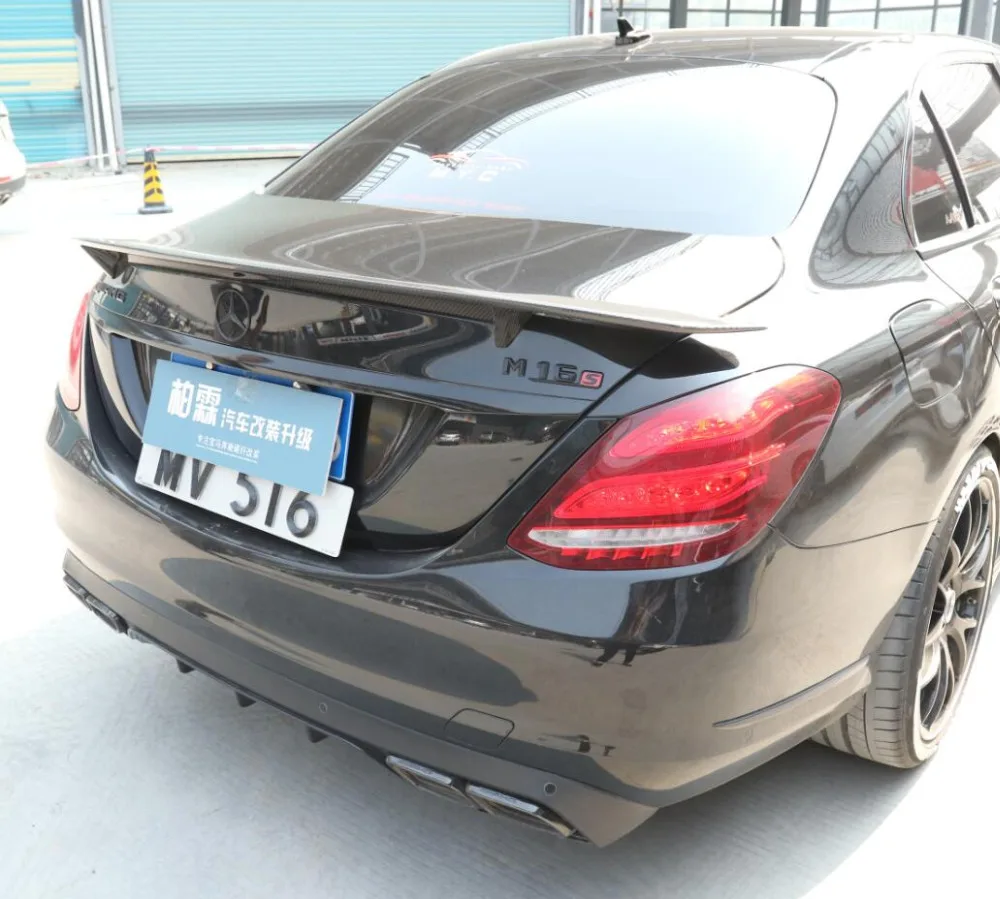 Carbon Fiber Car Rear Wing Trunk Lip Spoilers For 15-18 Benz C-Class W205 2015 2016 2017 2018