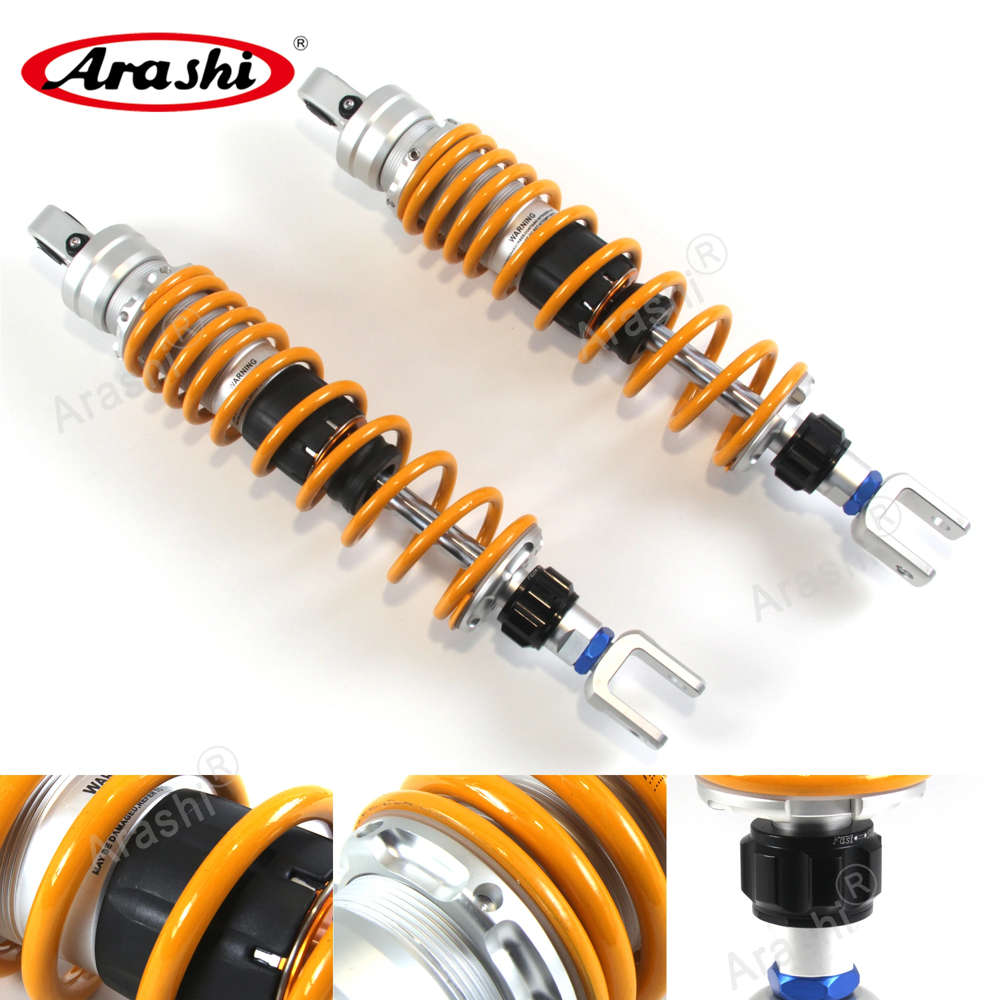 ARASHI For Daelim 250 7mm Spring Suspension Universal 365mm Motorcycle Scooter Adjustable Rear Shock Absorber 1 Pair SQ250