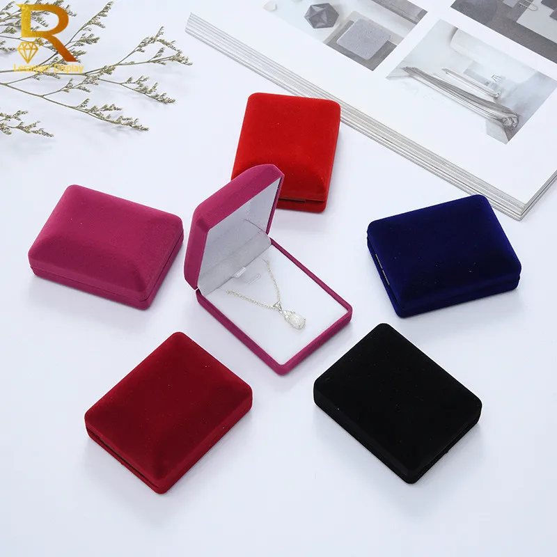 

Wholesale 10pcs Pendant Necklace Chain Storage Package Gift Box Soft Black/Red/Velvet Casket Long Earrings Jewelry Organizer Box