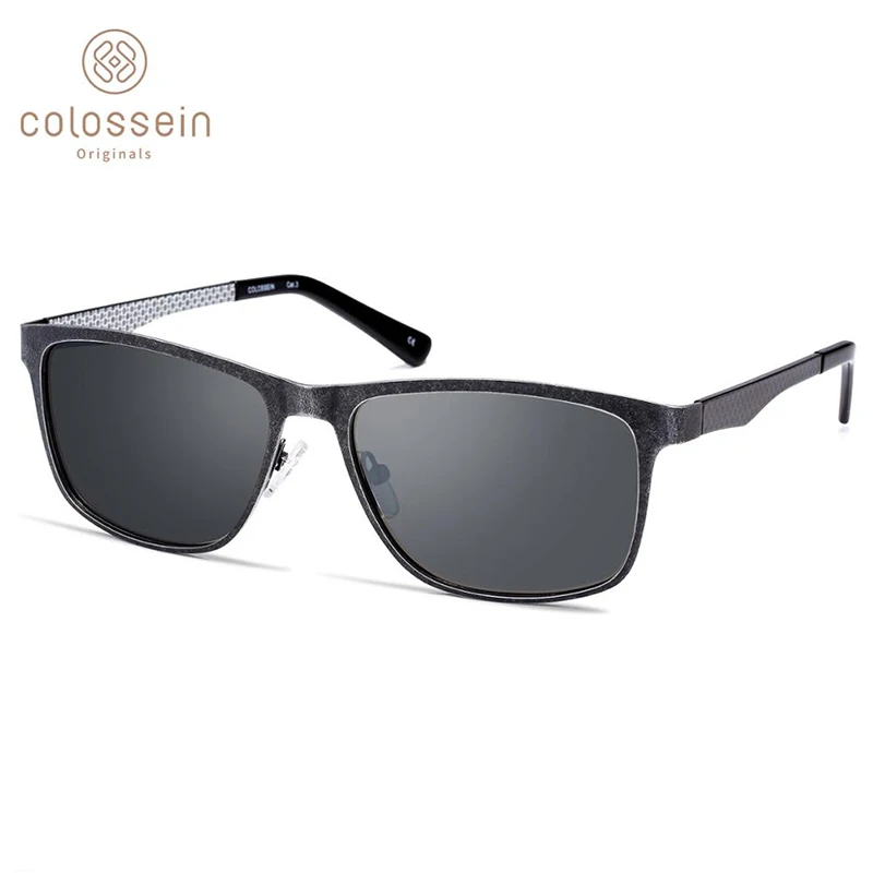 COLOSSEIN Men Polarized Sunglasses Classic Square Sun Glasses UV400 Vintage Glasses For Men Outdoor Driving TAC Flat Eyewear