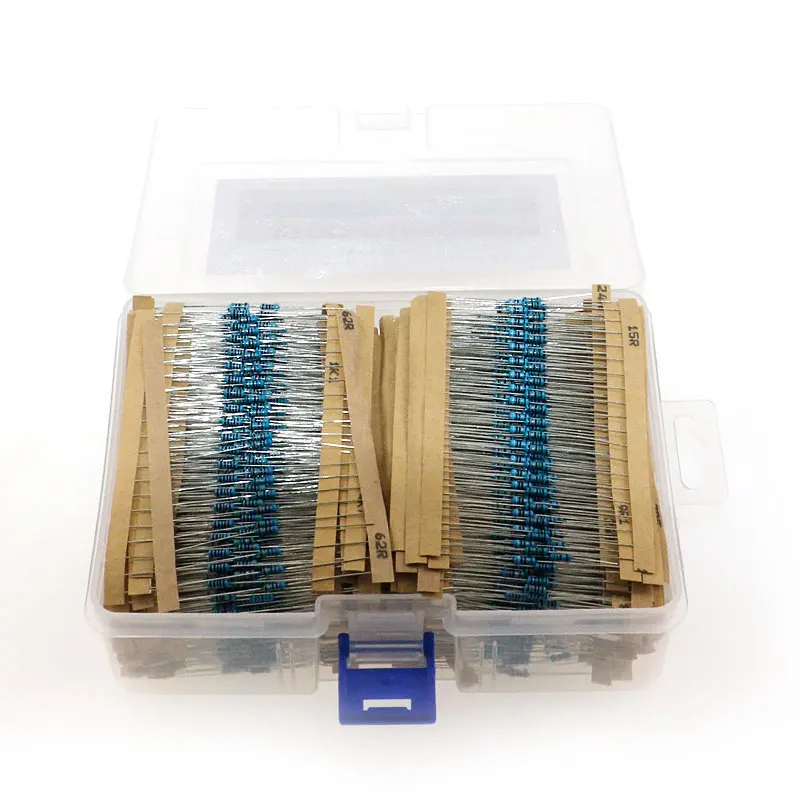 3120pcs/Box 156Value x 20pcs 1% 1/4W Metal Film Resistor Kit 1R-10M Ohm Component Pack