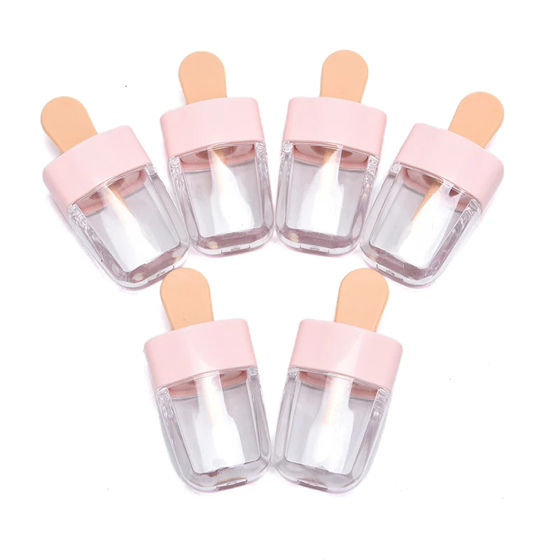 6Pcs/lot Ice Cream Lip Gloss Bottle Lip Glaze Tube Empty Lipgloss Tube Packaging Material Makeup DIY Lip Glaze New