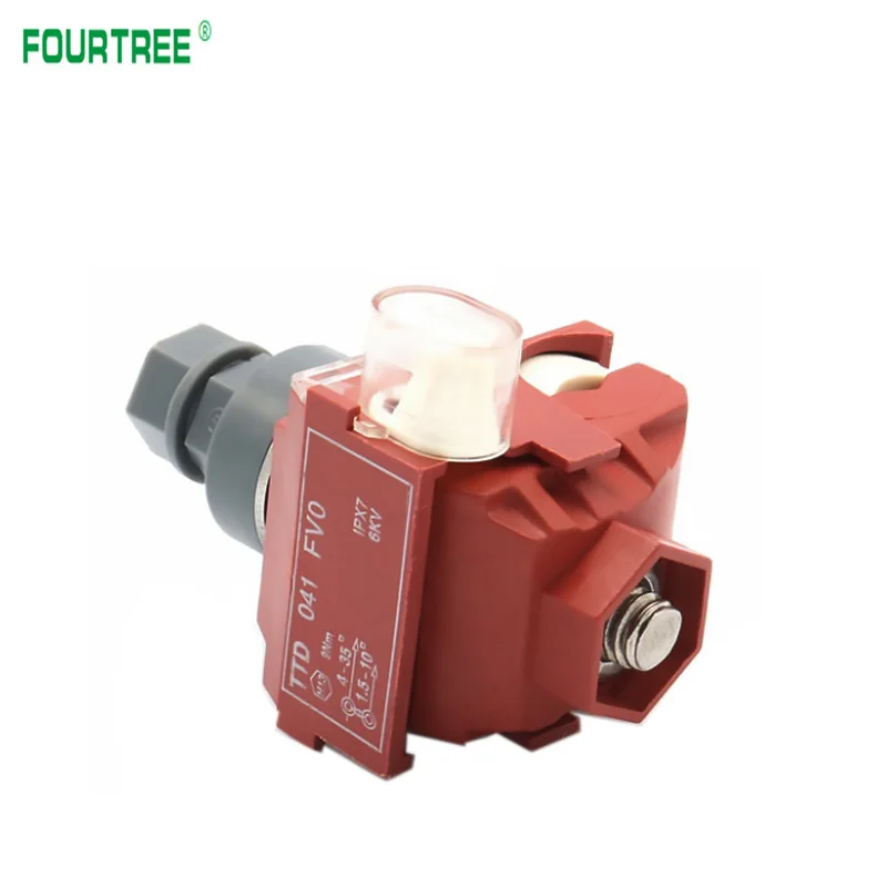 1Pcs Insulation Piercing Clamp No-Peeling Cable Quick Splitter Connector Sicam Fire Prevention Flame Retardant TTD041FVO Red