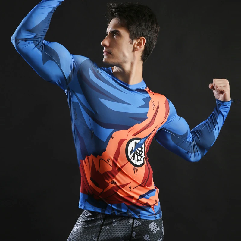 Goku 3D Printed T Shirt Men Compression shirt Comic Cosplay Clothing Sports Quicking Dry Fitness Long Sleeve Summer Tops Male