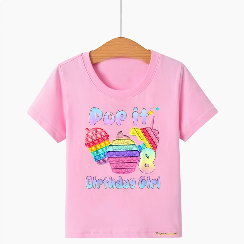 Kawaii Unicorn Ice Cream поп ит Pop It T-Shirt 6 7 8 9 11th Happy Birthday Gift T Shirt Baby Boys Clothes Girl Tshirt Tees Top