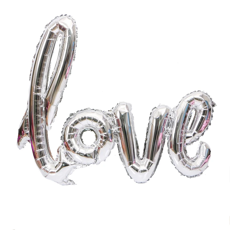 Ligatures Love Letter Foil Balloon valentines day Anniversary Wedding Birthday Party Decoration balloons Cup Photo Props