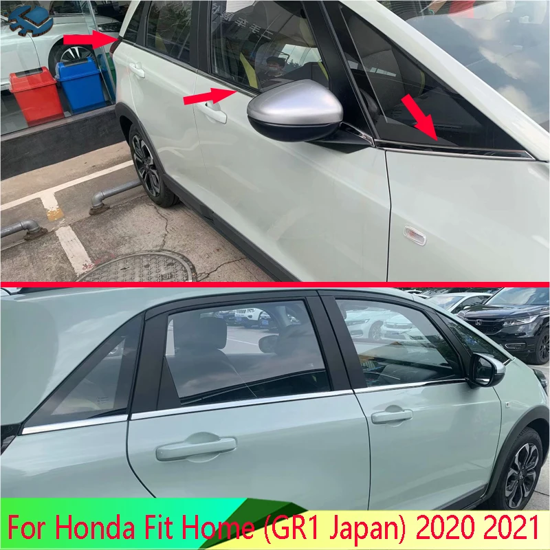 

For Honda Fit Home (GR1 Japan) 2020 2021 Stainless Steel Body Styling Stick Stainless Steel Window Garnish Window Strip Trim