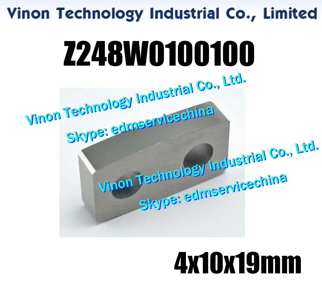 Z248W0100100 Power Feed Contact A002 4x10x19mm, Z248W0/100100 Upper Current supply MA002 for Makino EE-3.ECQ-53 Energizing Plate