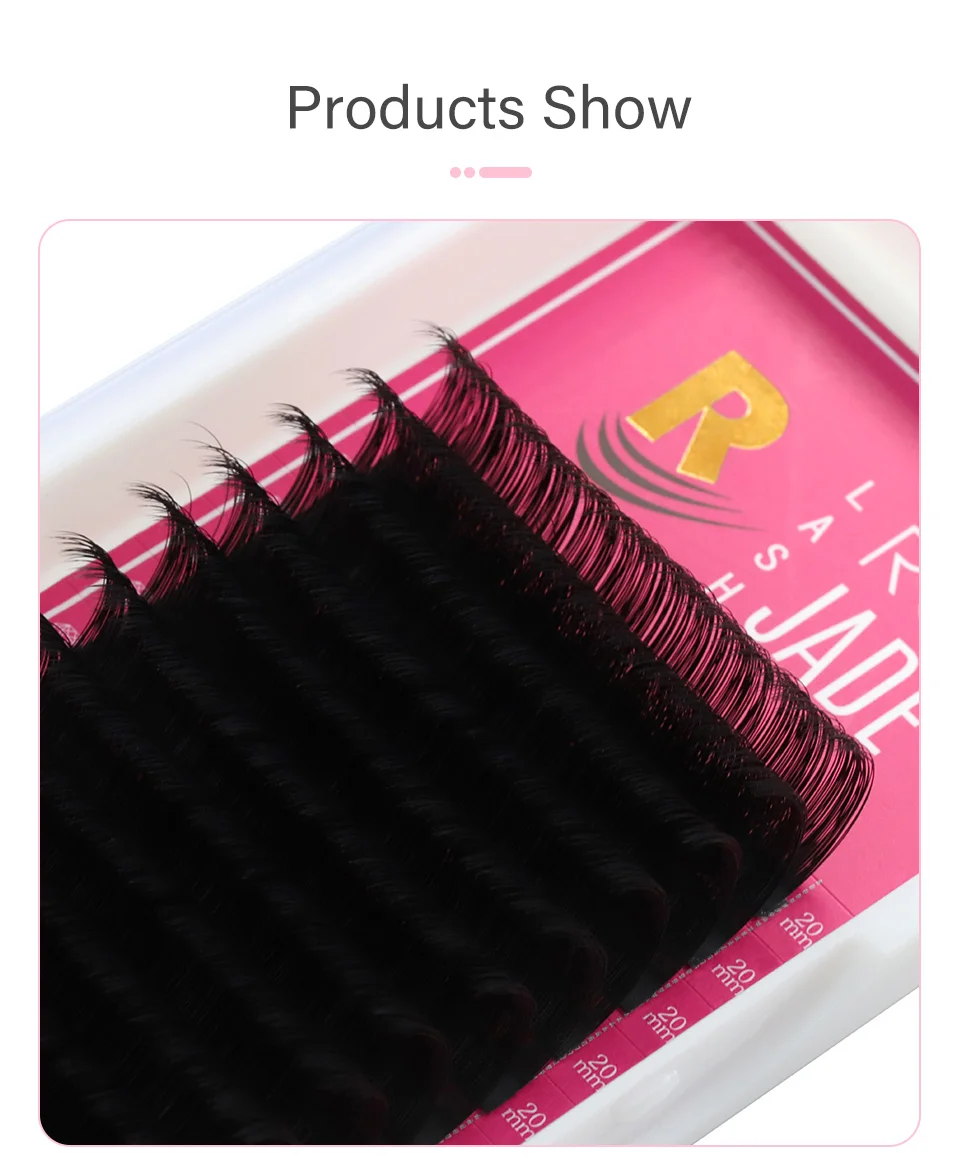RUJADE 20mm Wimpern Wimpern für Verlängerung 15-20mm Lange Falsche Wimpern Russische Silk Lash Matte Schwarz Individuelle wimpern Verlängerung – Detail 15