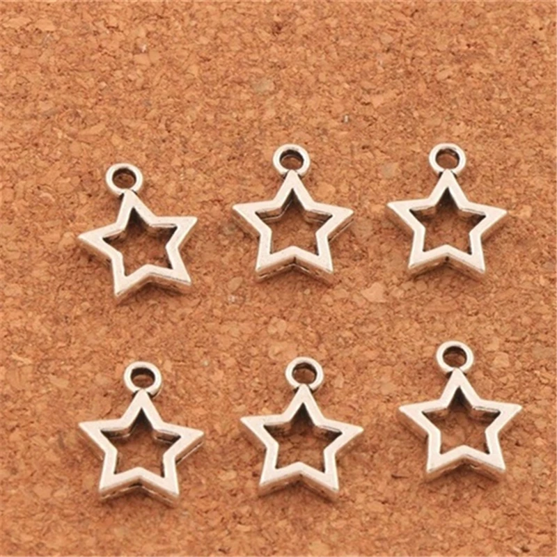 15X Small Star Charm, Christmas Star, Christmas Charms, Single Charm, Charms For Jewelry Making, 12x15mm