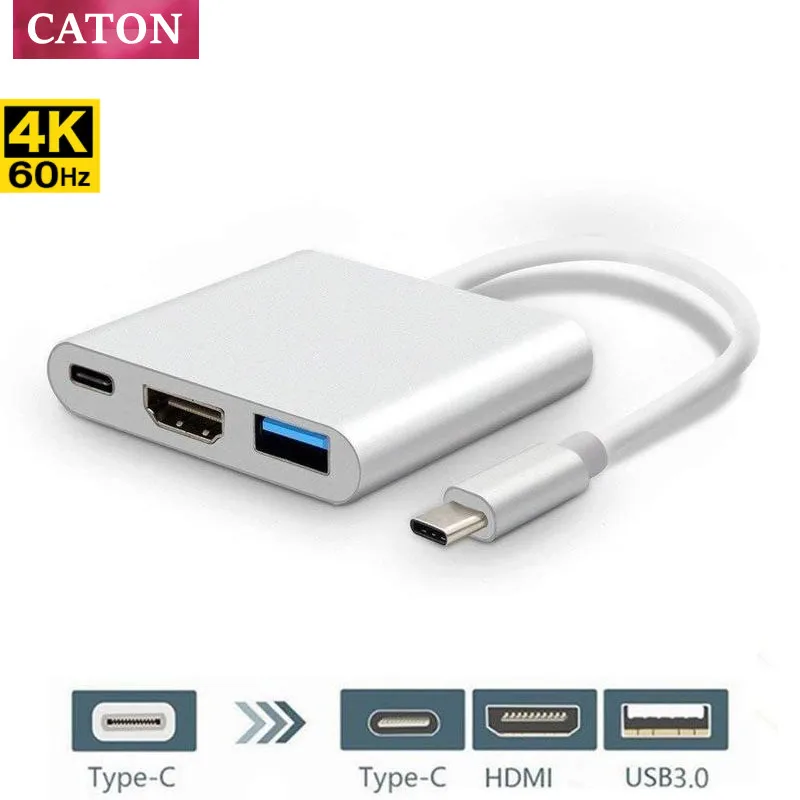 Usb c to Hd Converter Adapter Type c to HDMI-compatible/USB 3.0/Type C Adapter Type-C Aluminum For MacBook Pro/Air/Huawei Mate