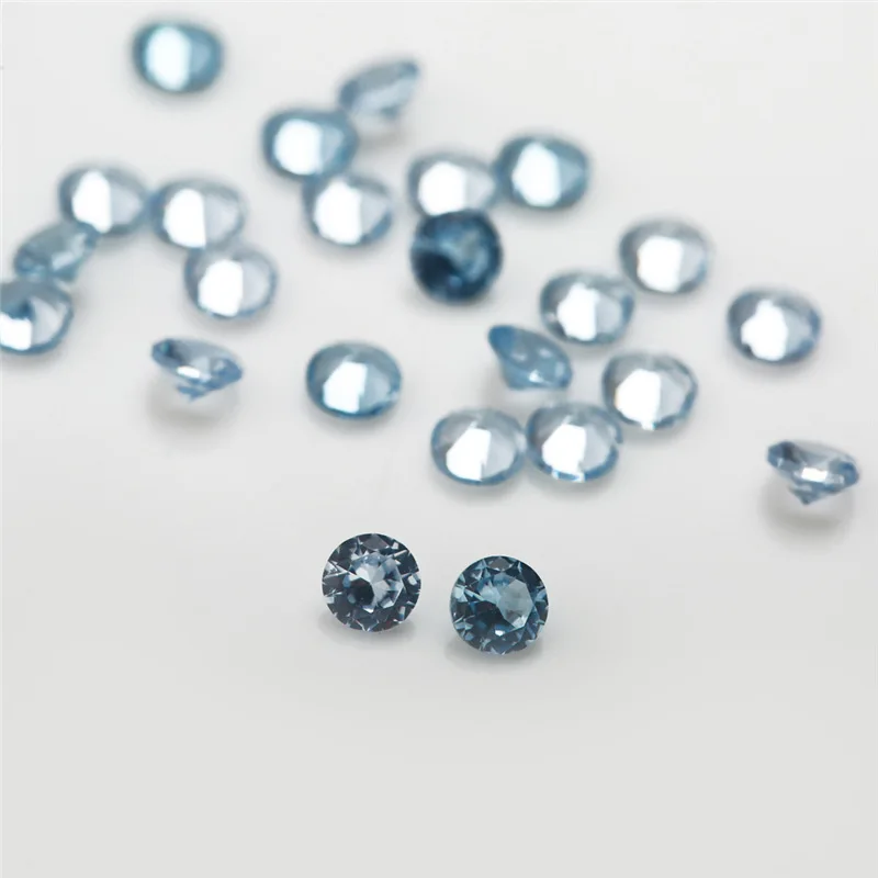 

106# 119# 120# Blue Spinel Size 1-2mm Synthetic Gem Stone Wholesale Round Brilliant Cut Gems For Jewelry High Quality