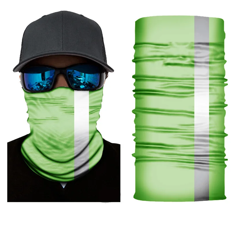 Bandana de tubo reflexivo multifuncional para ciclismo, máscara facial de motocicleta ao ar livre, lenço mágico fluorescente sólido, bandanas