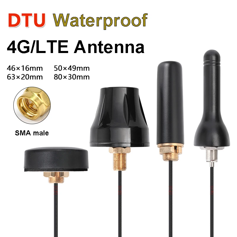 2Pcs 4G LTE Antenna DTU External Omni SMA-J High Gain Waterproof Smart Terminal Outdoor Cabinet Antenna 1M