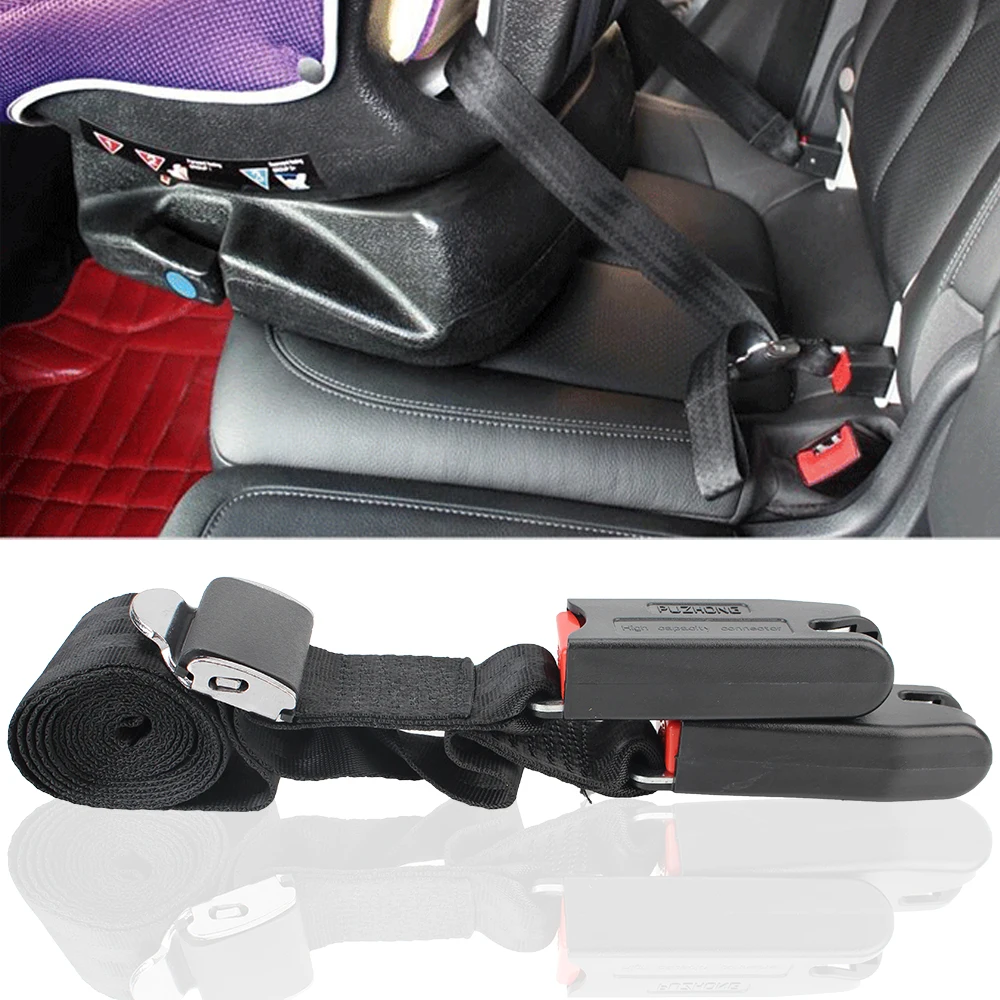 Fascia di fissaggio della cintura di sicurezza per bambini per auto cinturino regolabile a 2 punti Isofix/Latch interfaccia di collegamento cinghia