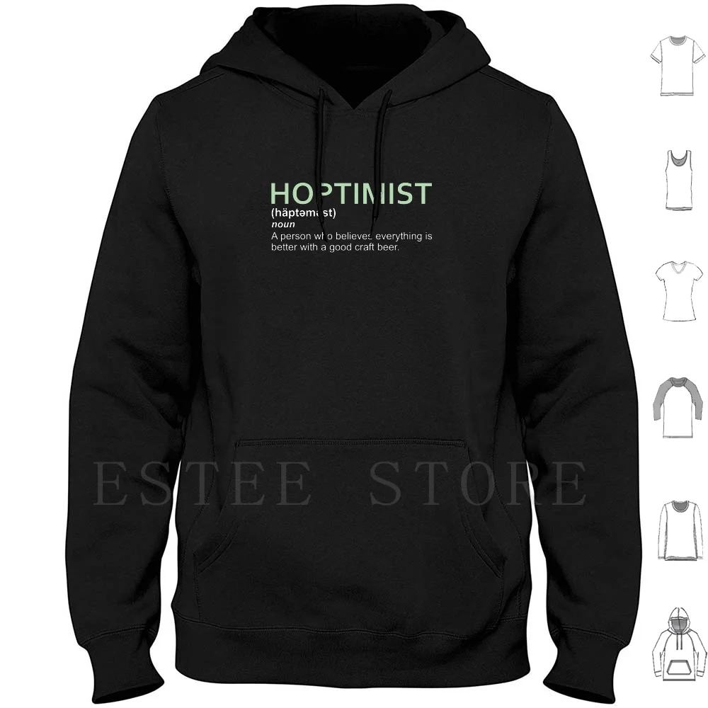 Hoptimist Design For Beer Lovers Hoodies Long Sleeve Beer Beer Home Brewing Home Brewer Brew Pub Drinking Micro