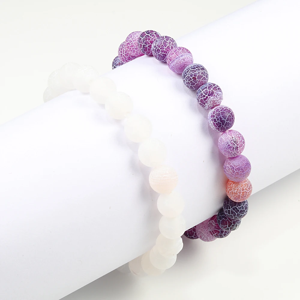 Charm Weathered Stone Bracelets Natural Stone Handmade Elastic Beaded Bangles Vacation Jewelry Gift for Women Homme Dropshipping