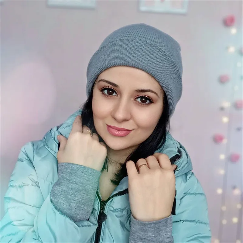 Neue Winter Gestrickte Hut für Jungen Mädchen Frauen Männer Unisex Warme Outdoor Herbst Häkeln Kinder Mützen Einfarbig Baby Mütze – Detail 5