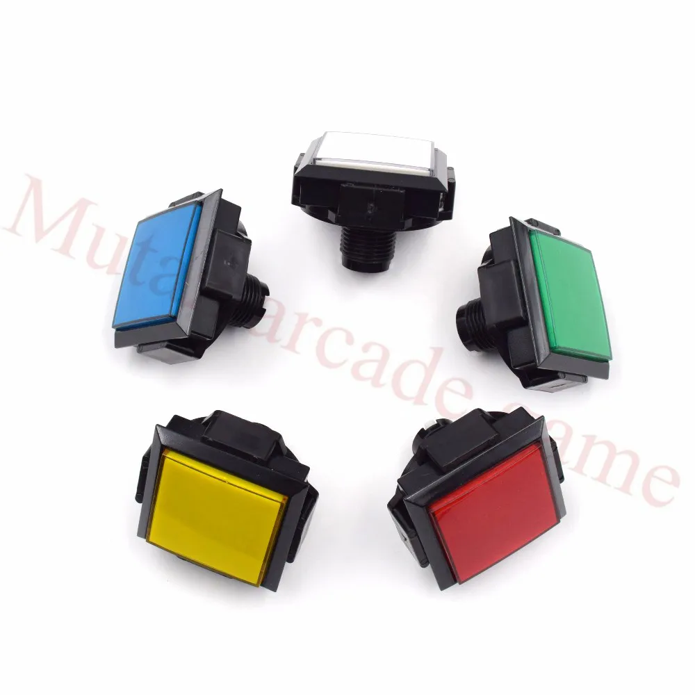 4pcs/lot 60*60mm Big Square Lighted Buttons Illuminated Push Button with Micro switch for Arcade Music Game Machine 5colors