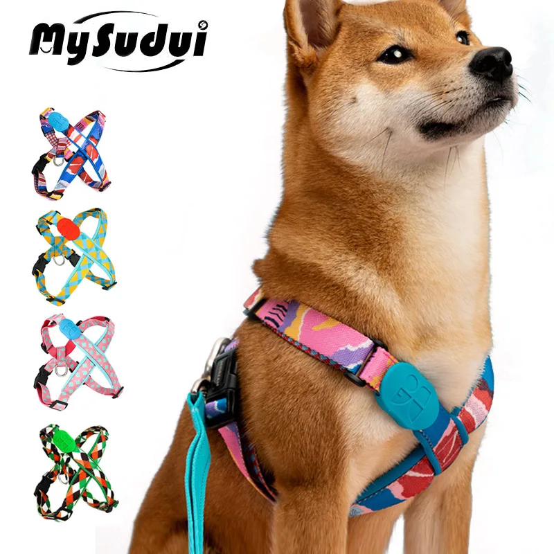 Step In Dog Harness Heavy Duty Comfort Pattern Fashionable Harness For Small Large Dogs Training Running Outdoor No Choke Escape