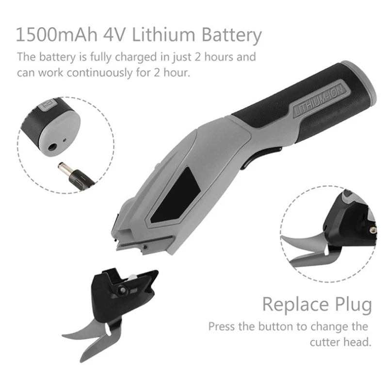 Electric scissors Cordless/fabric/Leather/Cloth Sewing hand held alloy double head cutting multi functional electric cuttingTool