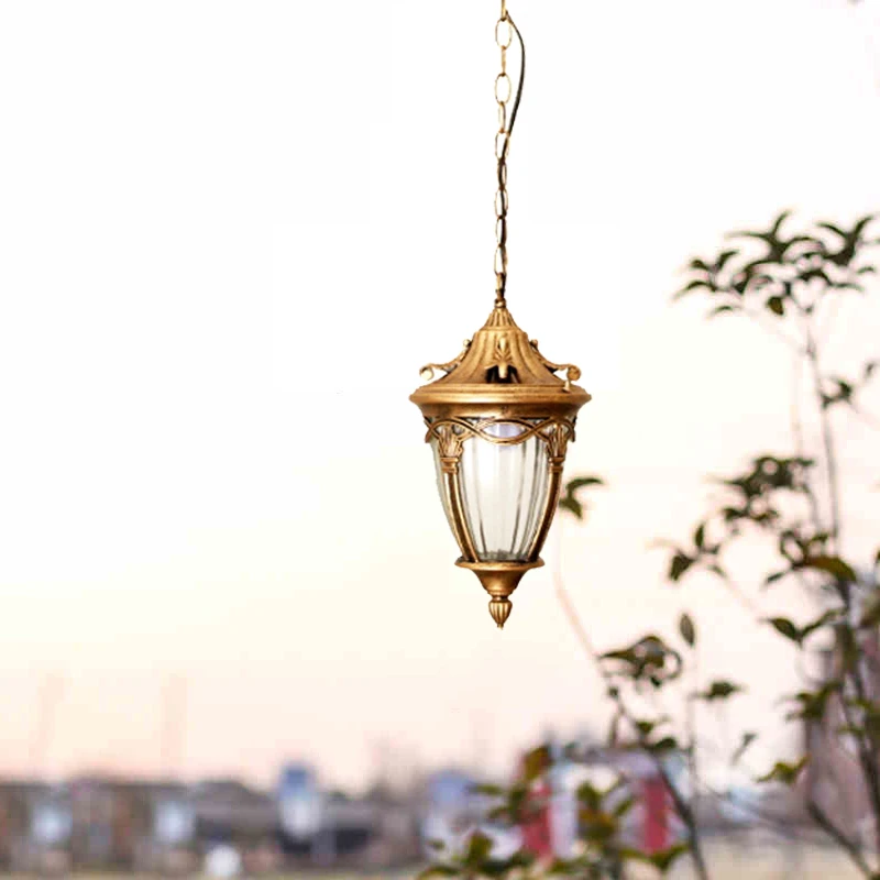 Outdoor chandeliers, porch lamps, painted black metal, hanging lamps suitable for pavilions, courtyards