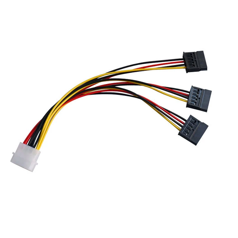 

1pc 4 Pin IDE Molex To 3 Serial ATA SATA Power Splitter Extension Cable Connectors Computer Connection And Plugin